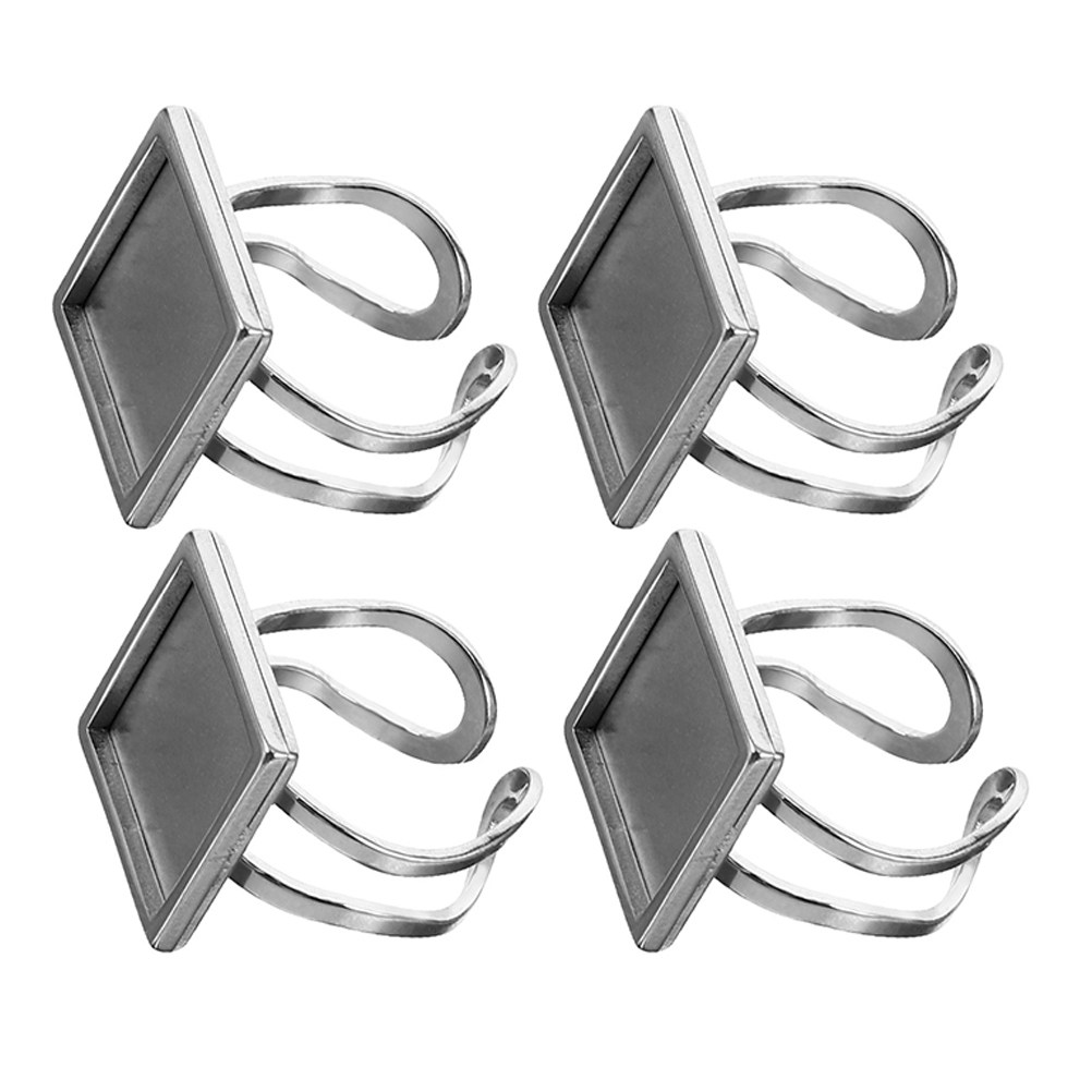 Resin Crafts Diy - 4Pcs Square Bezel Ring Base DIY