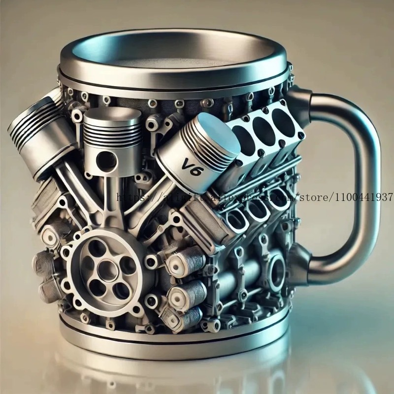 Resin Craft Ideas - V8 Engine Cup Creative V6 Motor