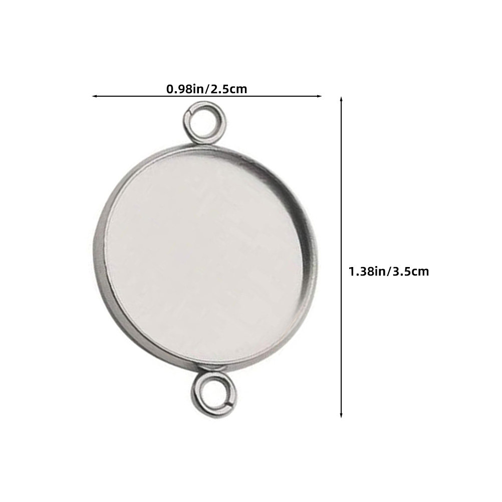 20Pcs Stainless Steel Jewelry  - Bezels Set Pendant ulasan dan harga