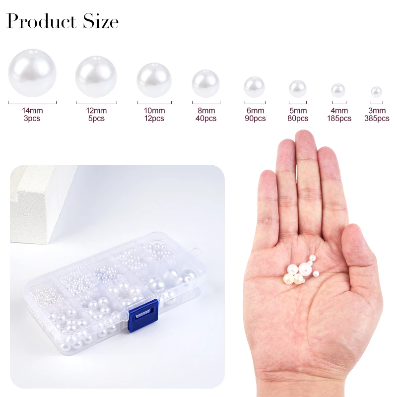 800pcs Artificial Faux Pearl R - Resin Jewelry Kit ulasan dan harga