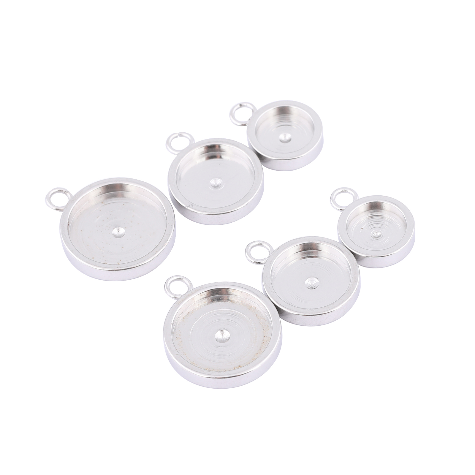 20pcs Stainless Steel 6mm 8mm  - Bezels Set Pendant ulasan dan harga
