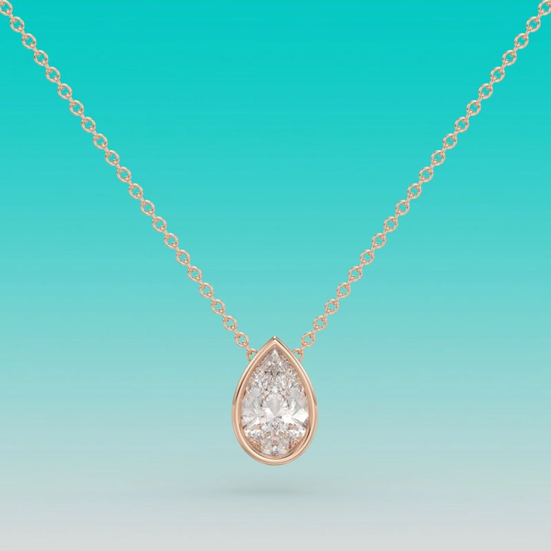 1‑4CT Pear Cut Bezel Set Moiss - Bezels Set Pendant ulasan dan harga