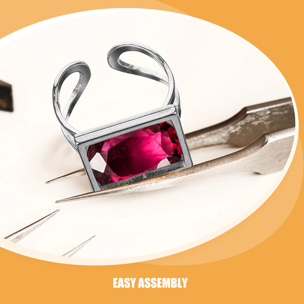 4Pcs Square Bezel Ring Base DI - Resin Crafts Diy ulasan dan harga