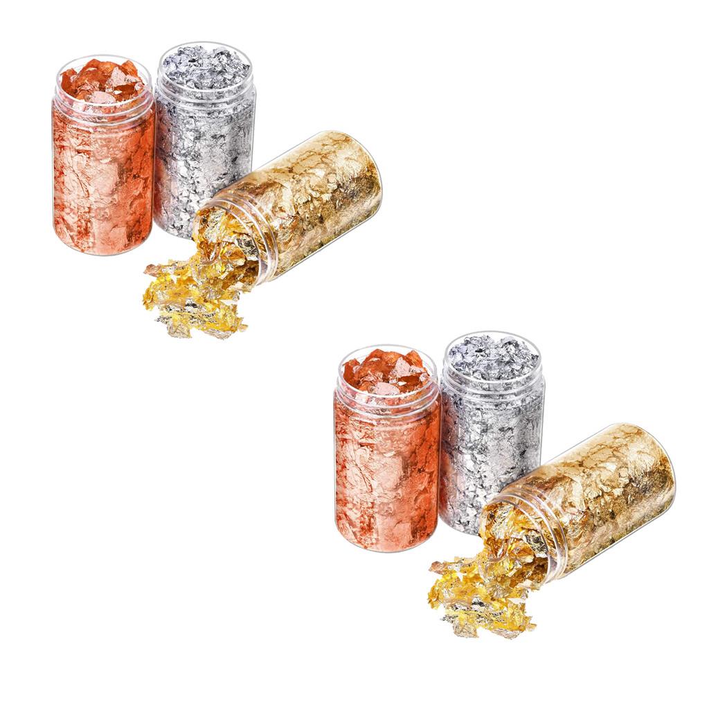 6Pcs Gold Foil Flakes Paper Na - Gold Foil Flakes ulasan dan harga
