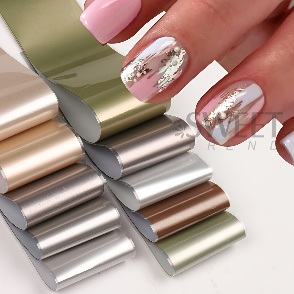 10 Types Matte Metallic Nail T - Gold Foil Flakes ulasan dan harga