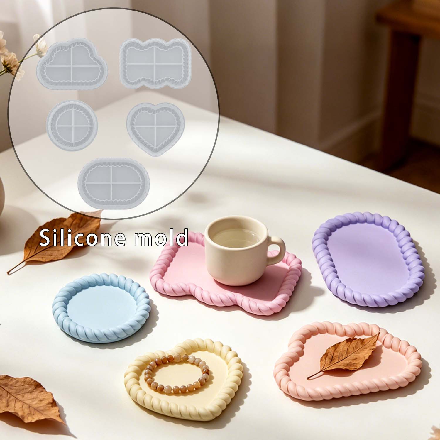A variety of jute coaster sets - Serving Tray Mold ulasan dan harga