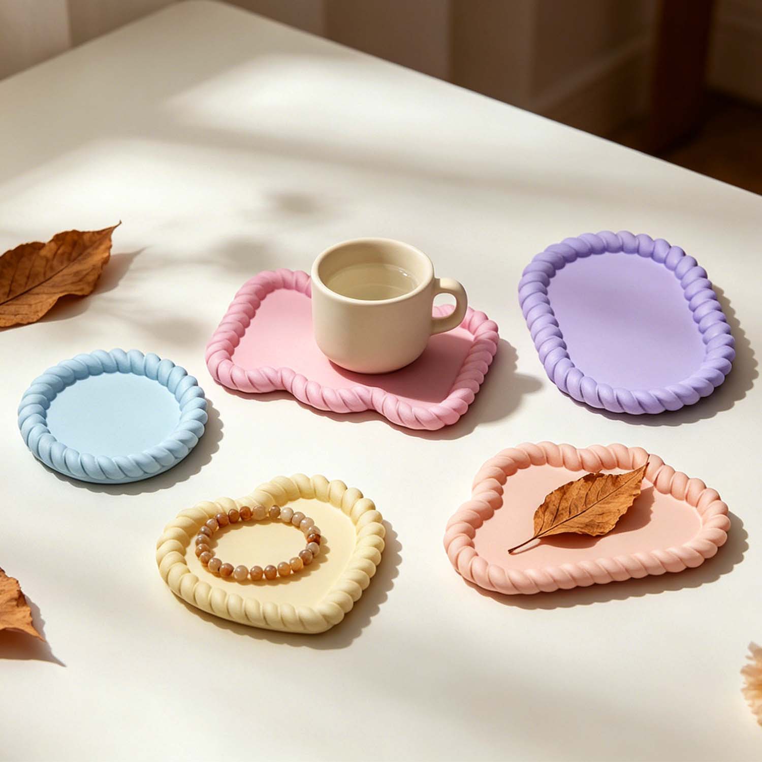 A variety of jute coaster sets - Serving Tray Mold ulasan dan harga