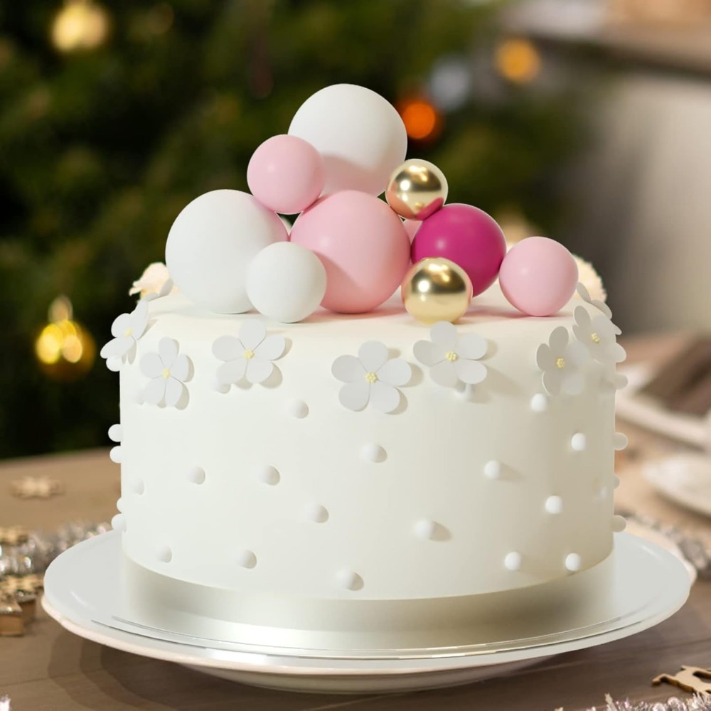 20Pcs Happy Birthday Ball Cake - Gold Foil Flakes ulasan dan harga